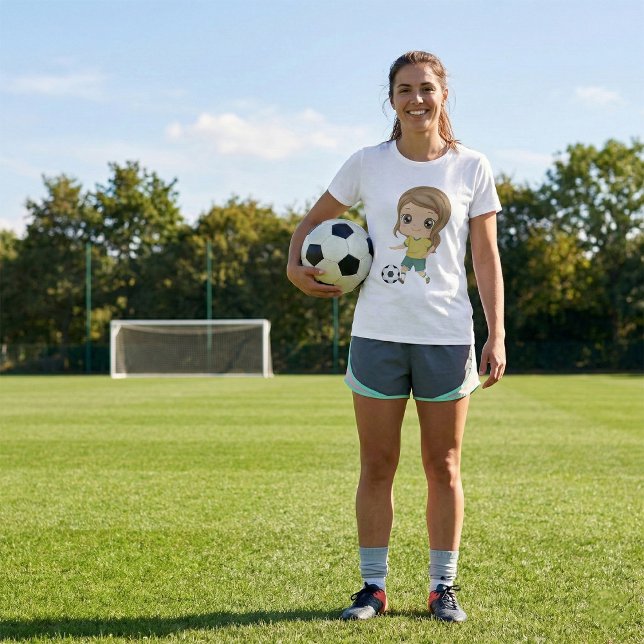 Girl Playing Soccer Adorable Kids Sports T-Shirt (Creator Uploaded)