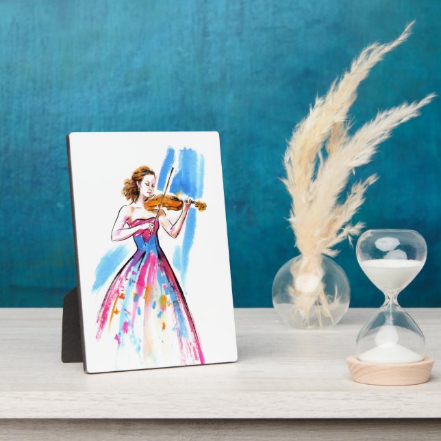 Girl playing the violin plaque (Side)