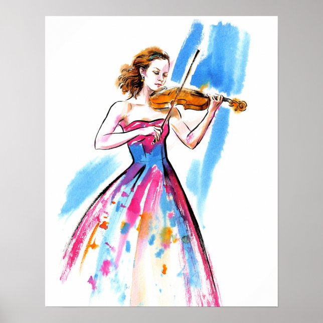 Girl playing the violin poster (Front)
