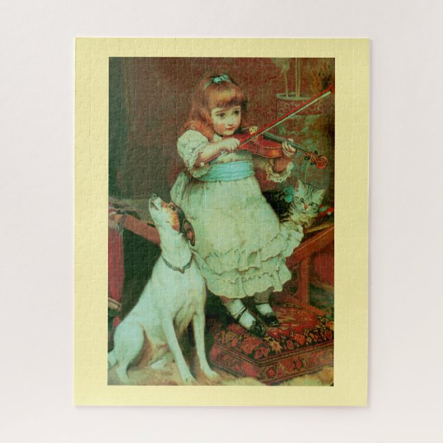 Girl playing violin jigsaw puzzle (Vertical)