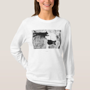 Girl Playing with Bear Cub in Seward T-Shirt