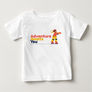 Girl Playing with Skates Baby T-Shirt