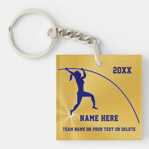 Girl Pole Vault Gift Ideas Personalised 3 Text Box Key Ring