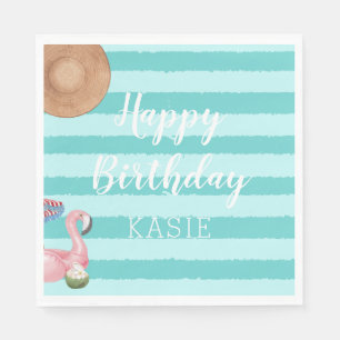 Girl Pool Birthday Party Napkin