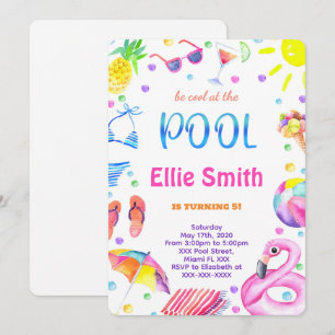 Girl Pool Invitation