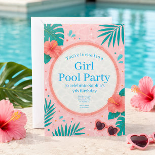 Girl Pool Party Birthday Invitation