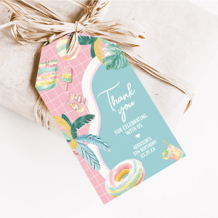 Girl Pool Party Birthday Party Favour Tags