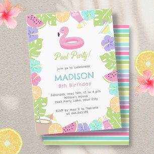 Girl Pool party  Invitation