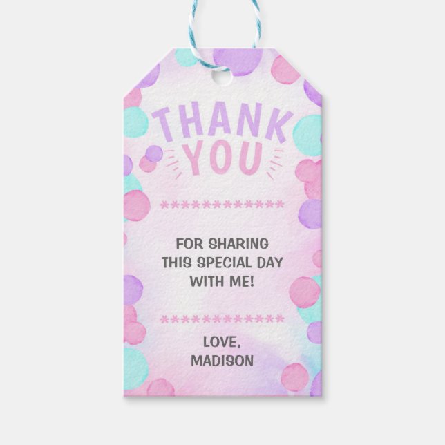 Girl Pop Over Bubble Gift Tag (Front)