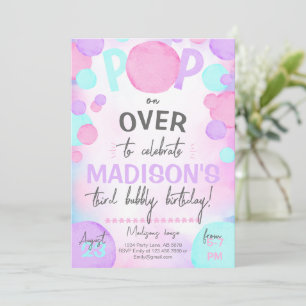 Girl Pop Over Bubble  Invitation