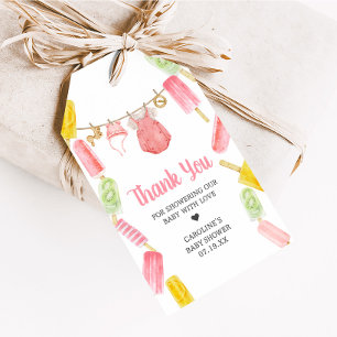 Girl Popsicle Baby Shower Favour Tags