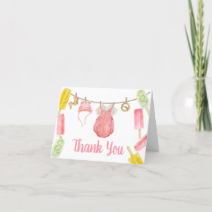 Girl Popsicle Baby Shower Thank You Card