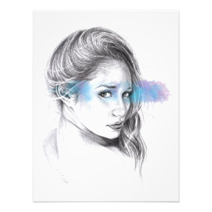 Girl portrait pencil art Photo print