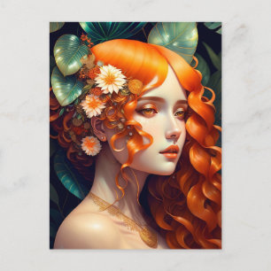 girl portrait postcard