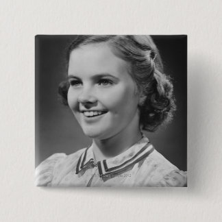 Girl Posing in Studio 15 Cm Square Badge
