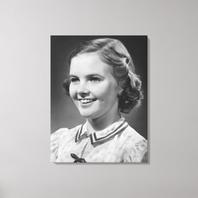 Girl Posing in Studio Canvas Print (Front)