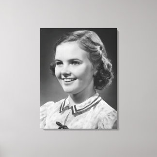 Girl Posing in Studio Canvas Print