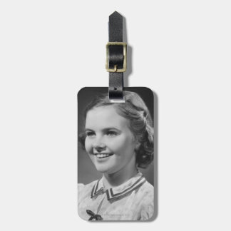 Girl Posing in Studio Luggage Tag