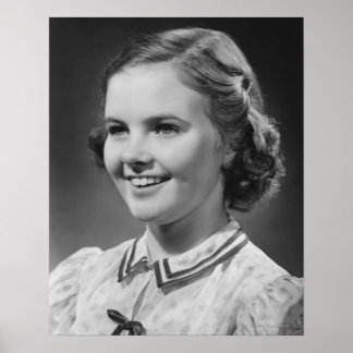 Girl Posing in Studio Poster