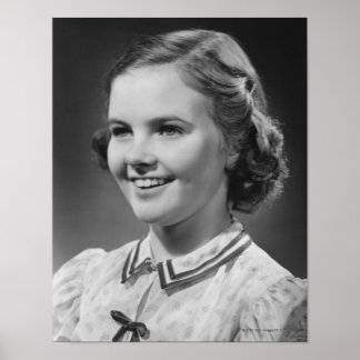 Girl Posing in Studio Poster