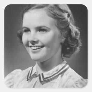 Girl Posing in Studio Square Sticker