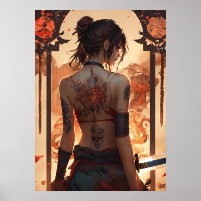 girl poster with tattoo (Front)