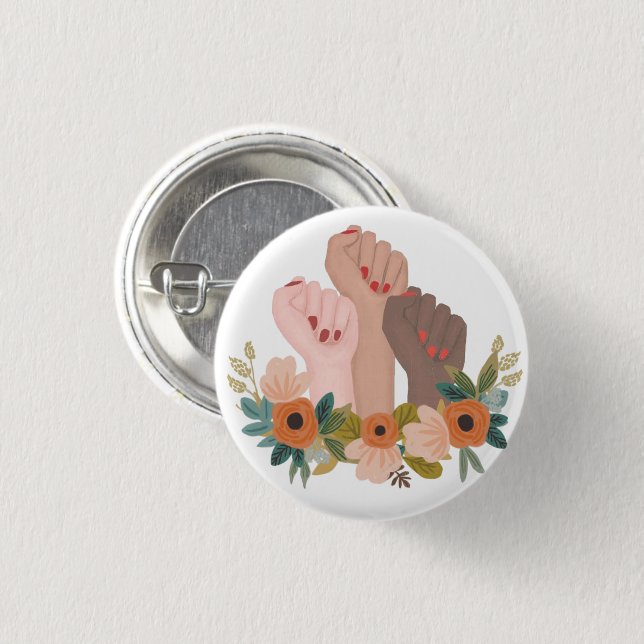 Girl power 3 cm round badge (Front & Back)