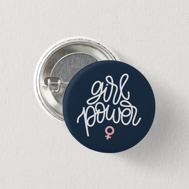 "Girl Power" 3 Cm Round Badge (Front & Back)