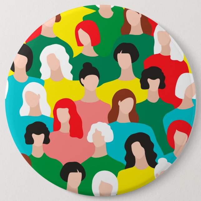 Girl power 6 cm round badge (Front)