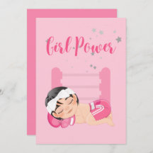 Girl power baby Announcement Card