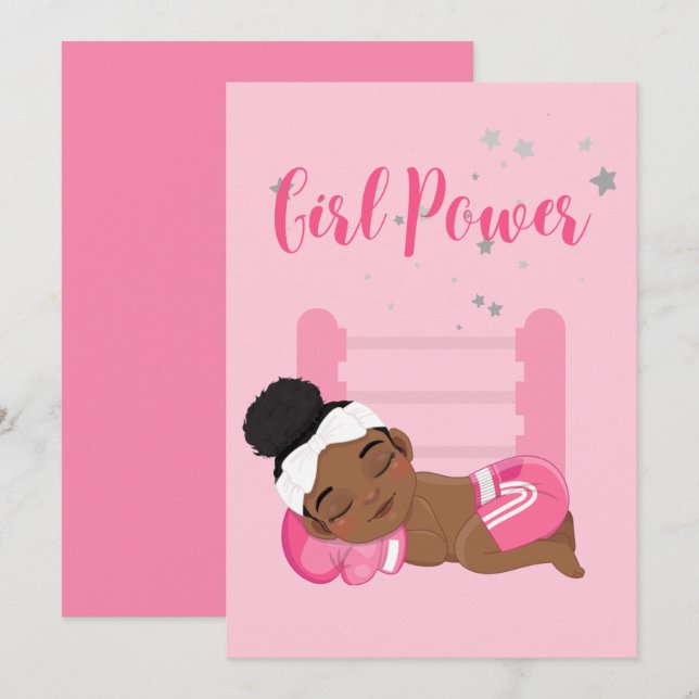 Girl power baby Announcement Card (Front/Back)