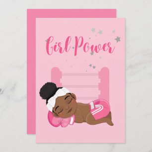 Girl power baby Announcement Card