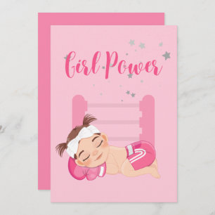 Girl power baby Announcement Card