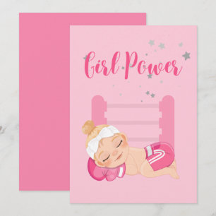 Girl power baby Announcement Card