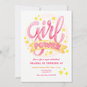 Girl Power Birthday Party Invitation