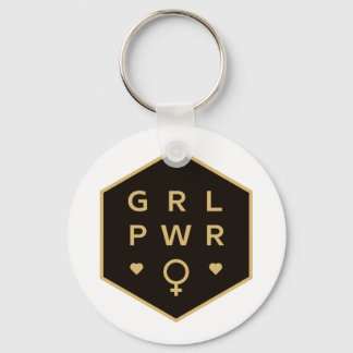 Girl Power | Black Colourful Graphic Design Key Ring