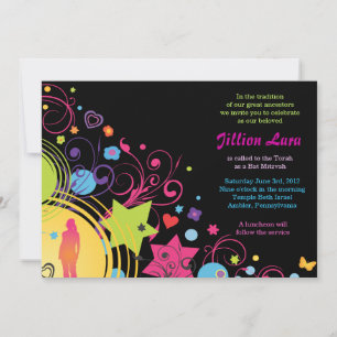 GIRL POWER Bright Bat Mitzvah Invitation