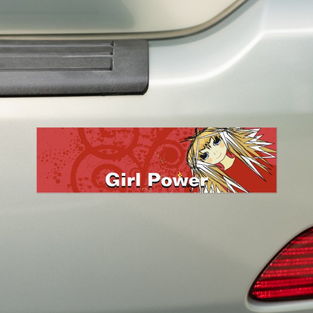 Girl Power Bumper Sticker (On Car)