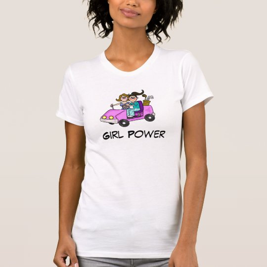 Girl Power Cartoon Women Golfer TShirt