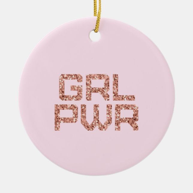 Girl Power Ceramic Tree Decoration (Front)