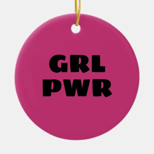 Girl Power Ceramic Tree Decoration (Front)