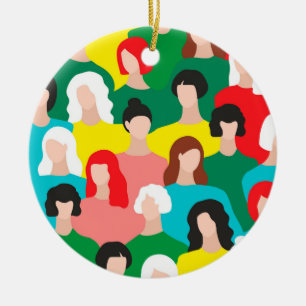 Girl power ceramic tree decoration