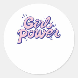 Girl Power Classic Round Sticker