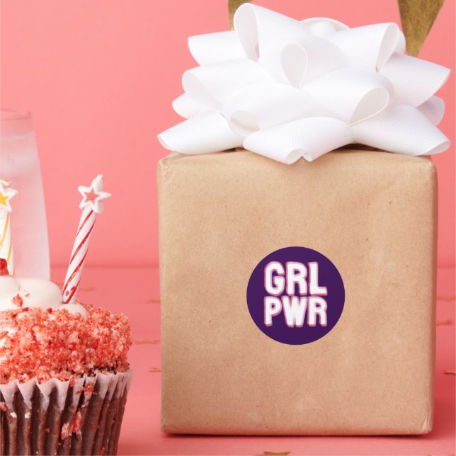 Girl Power -  Classic Round Sticker (Party)