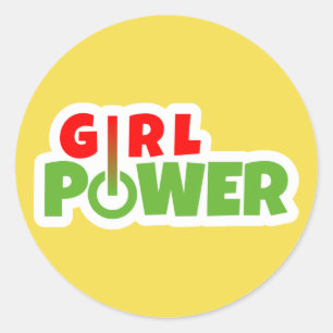 Girl Power Classic Round Sticker