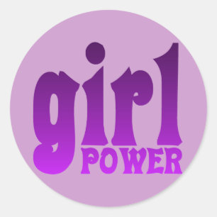 Girl Power Classic Round Sticker