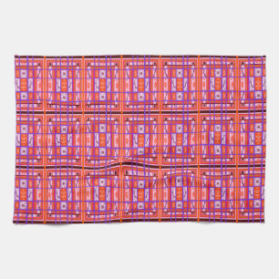 girl power curvy plaid pattern kitchen towel