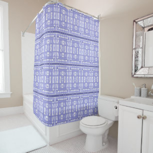 Girl Power Curvy Plaid Veri Peri Periwinkle Blue Shower Curtain