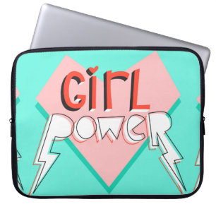 Girl power. Cute design with bright graphic slogan Laptop Sleeve