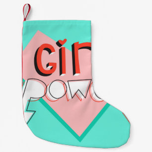 Girl power. Cute design with bright graphic slogan Small Christmas Stocking